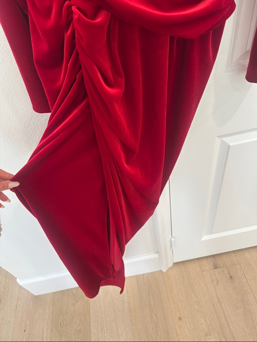 Alexandre Vauthier Red Velvet Gown - Picture 6 of 9